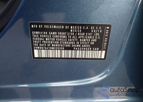 2017 Volkswagen Jetta 1.4T Se from USA, damaged, VIN 3VWDB7AJ1HM225299